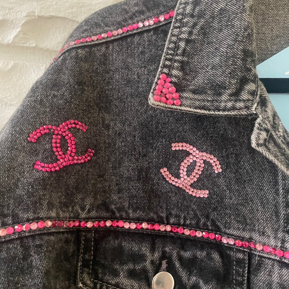 One of a kind designer denim jacket - Picture 3 of 7